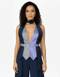 Handmade Upcycled Tie Vest Top with Choker - Funkify