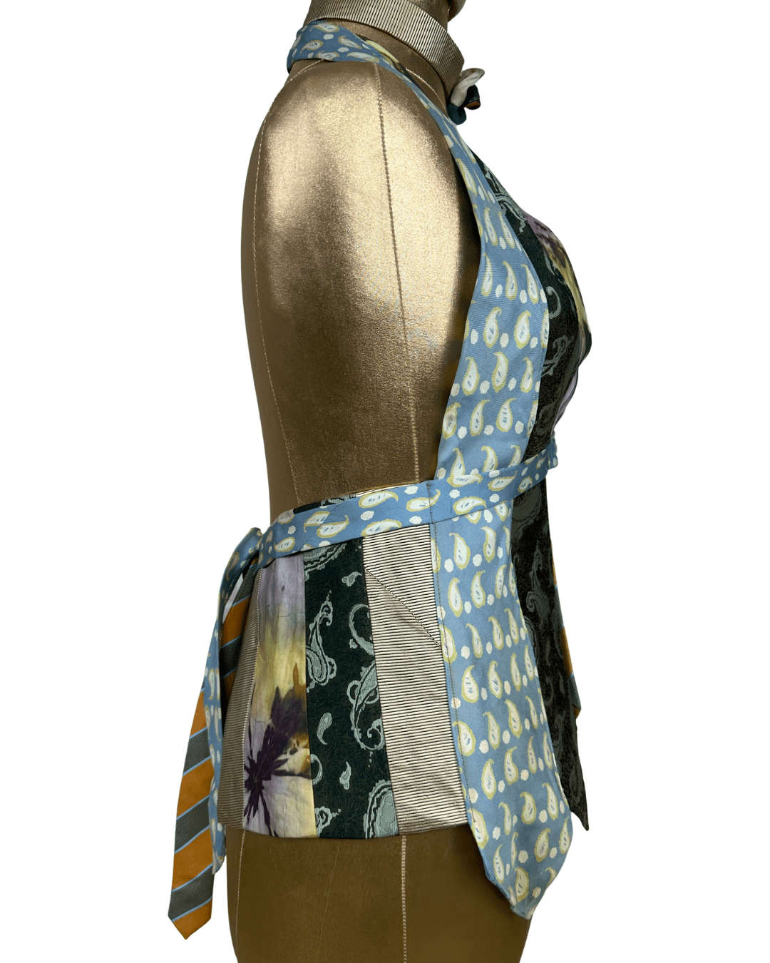 Handmade Upcycled Tie Vest Top with Choker - Funkify