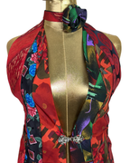 Handmade Upcycled Tie Vest Top with Choker - Funkify
