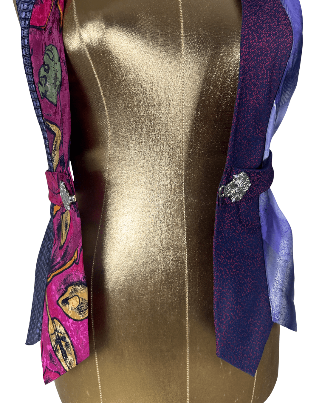 Handmade Upcycled Tie Vest Top with Choker - Funkify