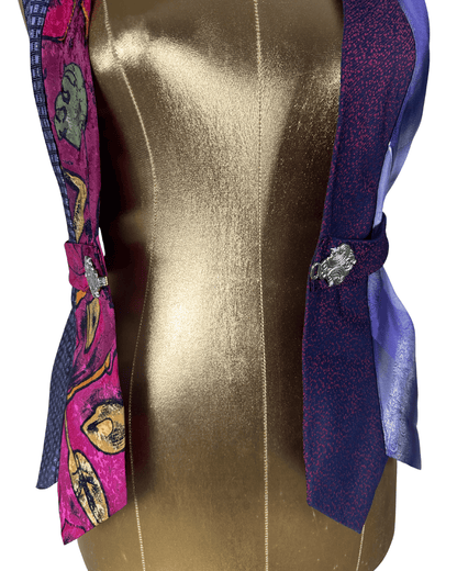 Handmade Upcycled Tie Vest Top with Choker - Funkify