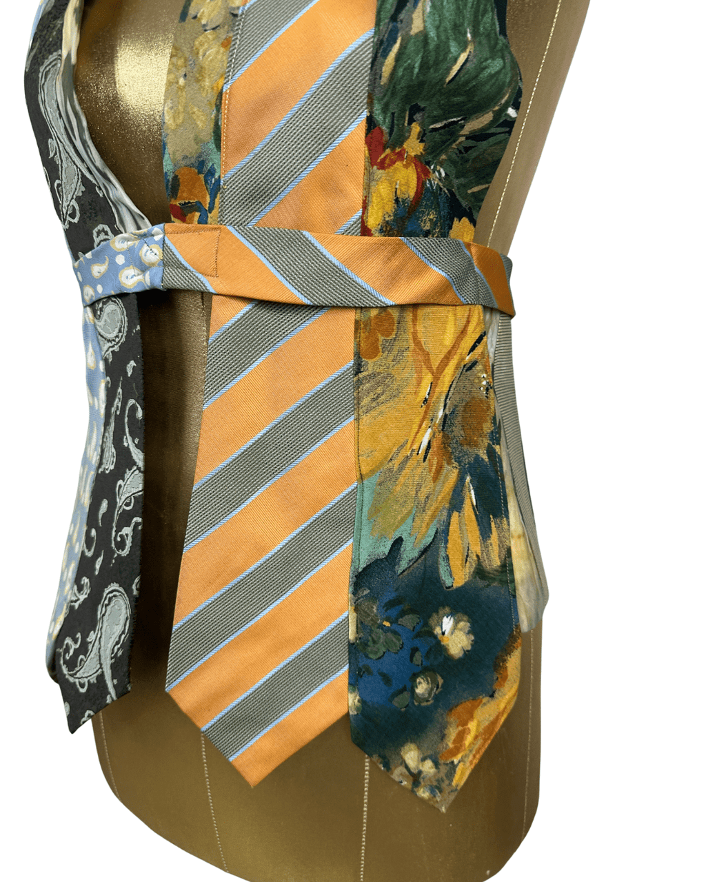 Handmade Upcycled Tie Vest Top with Choker - Funkify