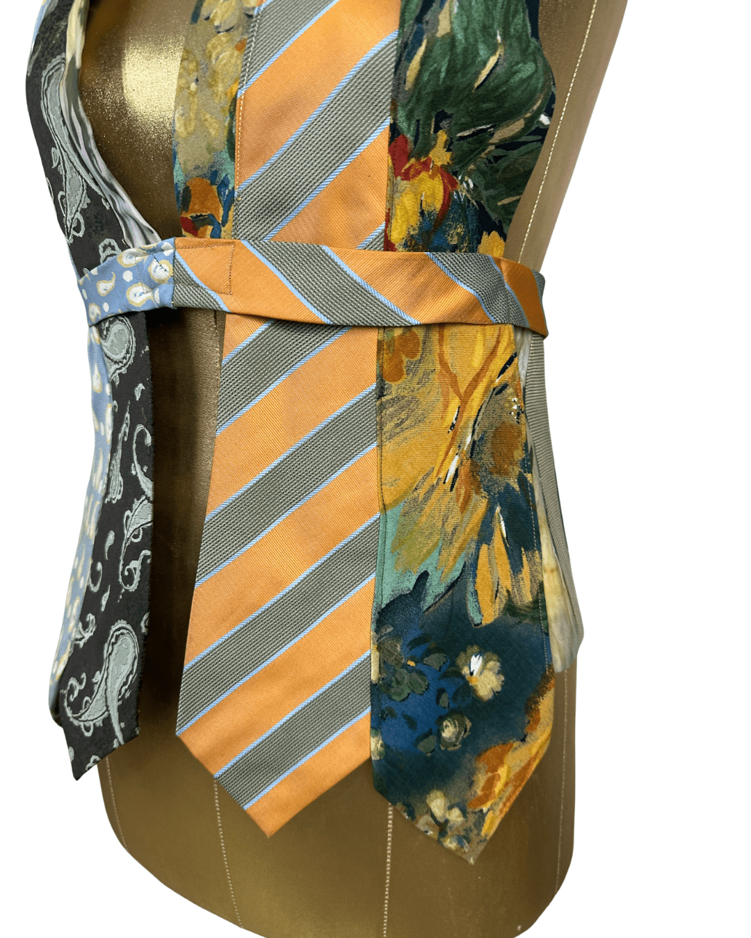 Handmade Upcycled Tie Vest Top with Choker - Funkify