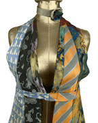 Handmade Upcycled Tie Vest Top with Choker - Funkify