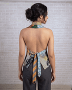 Handmade Upcycled Tie Vest Top with Choker - Funkify