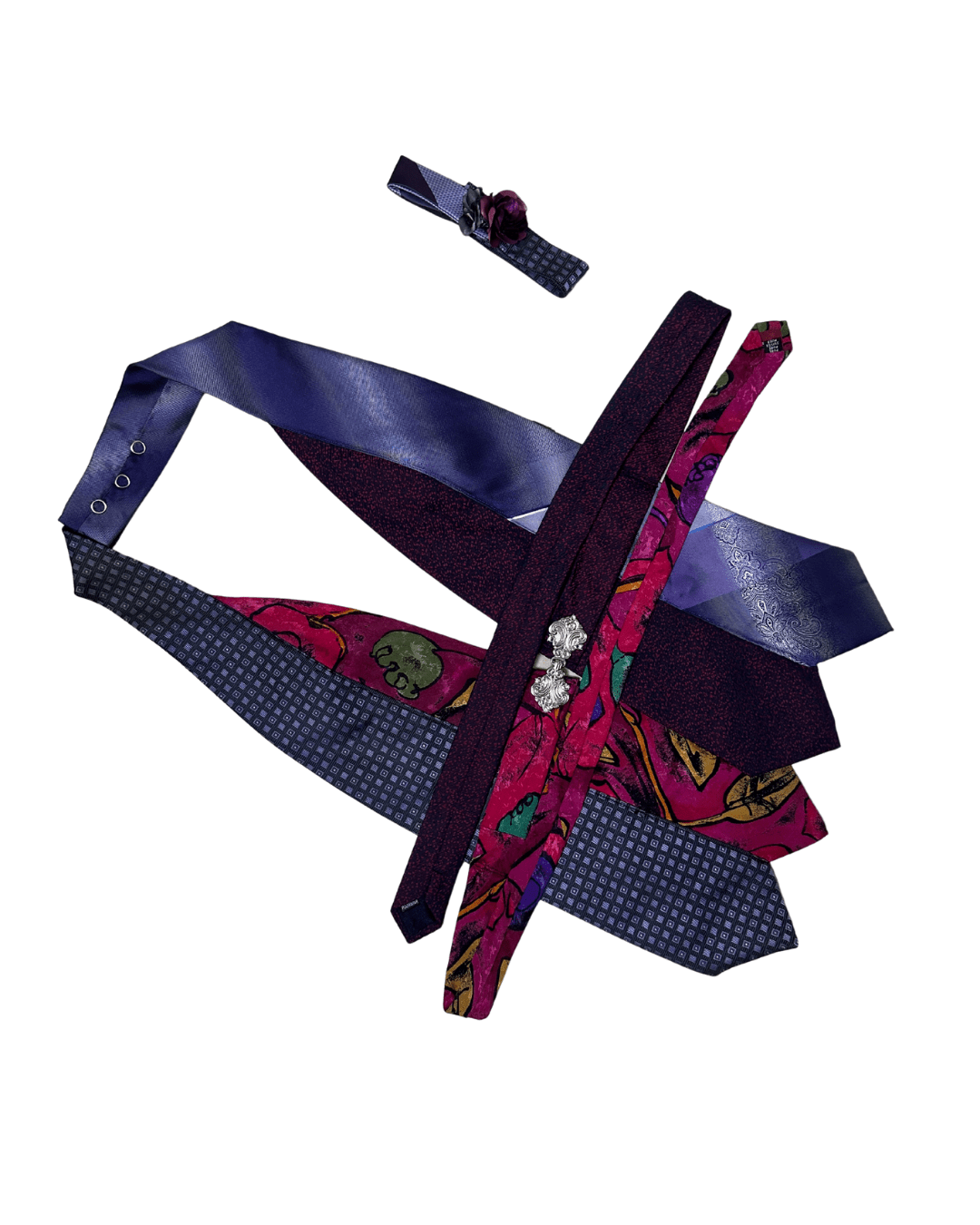 Handmade Upcycled Tie Vest Top with Choker - Funkify