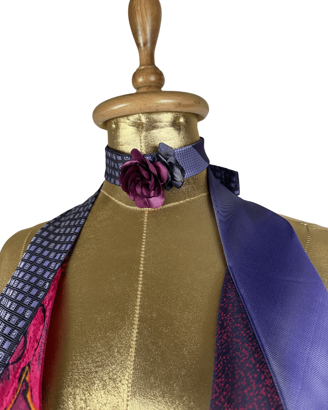 Handmade Upcycled Tie Vest Top with Choker - Funkify