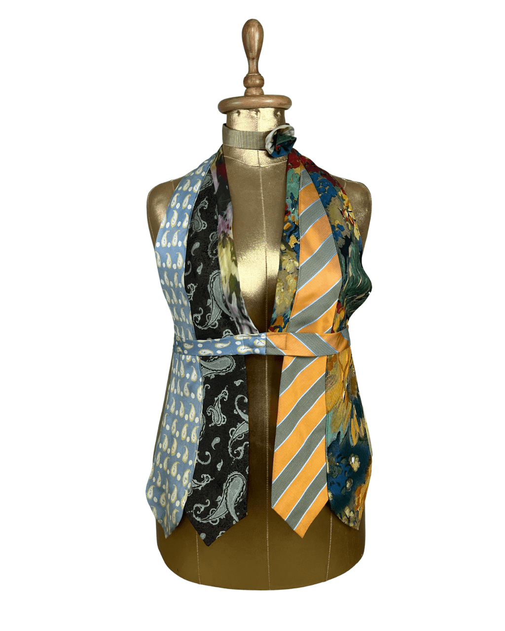 Handmade Upcycled Tie Vest Top with Choker - Funkify