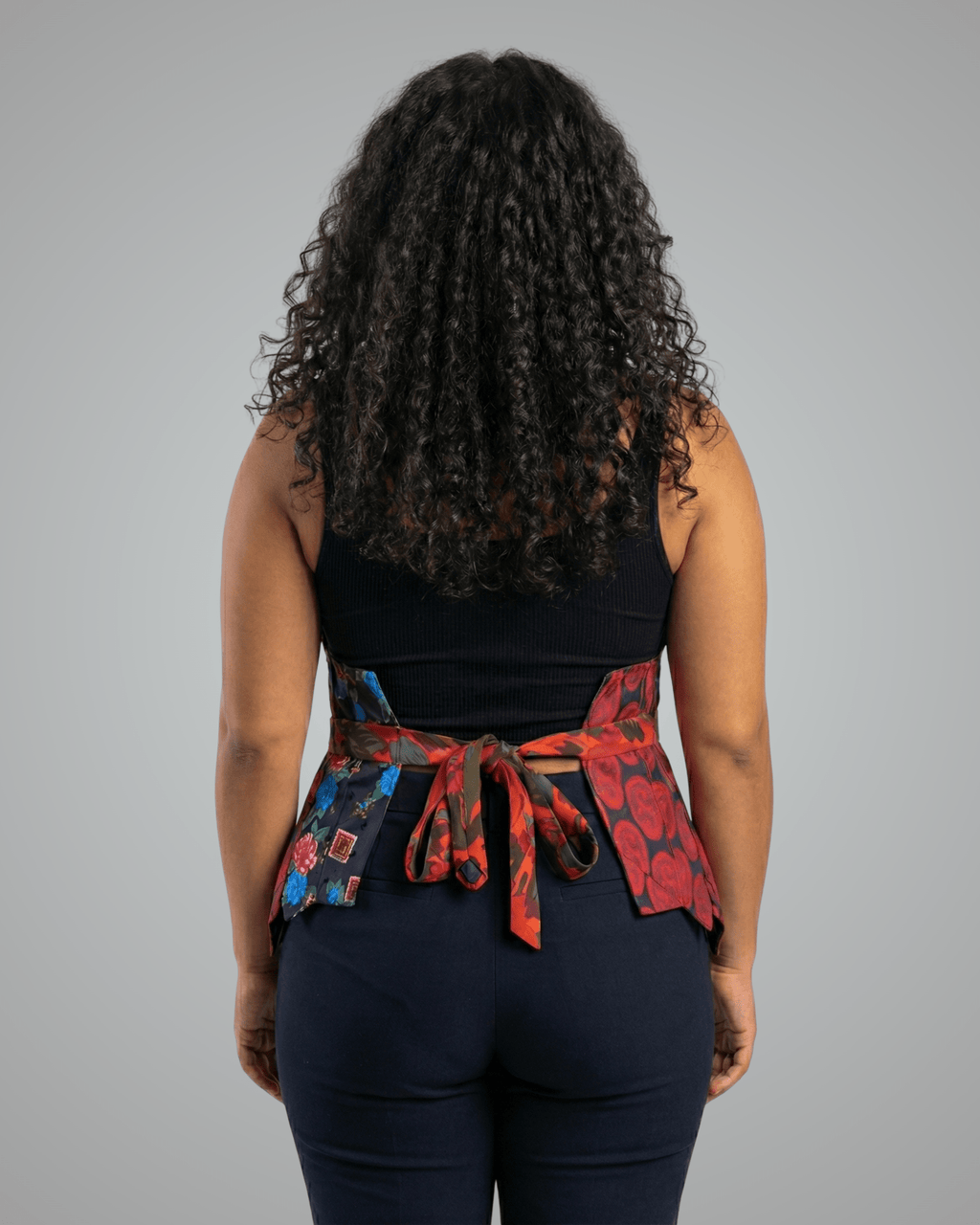 Handmade Upcycled Tie Vest Top with Choker - Funkify