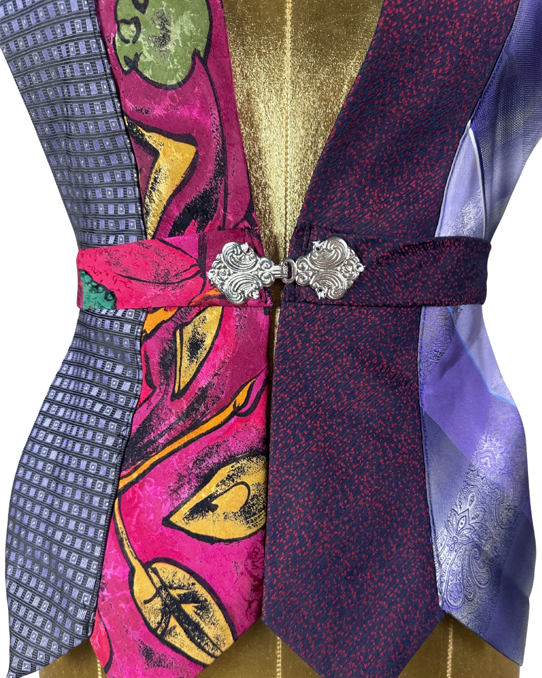 Handmade Upcycled Tie Vest Top with Choker - Funkify