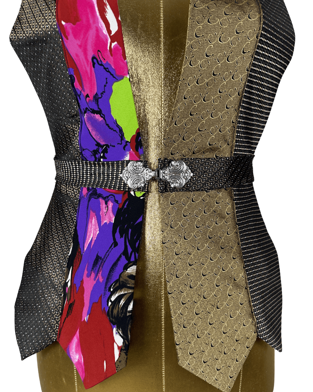 Handmade Upcycled Tie Vest Top with Choker - Funkify