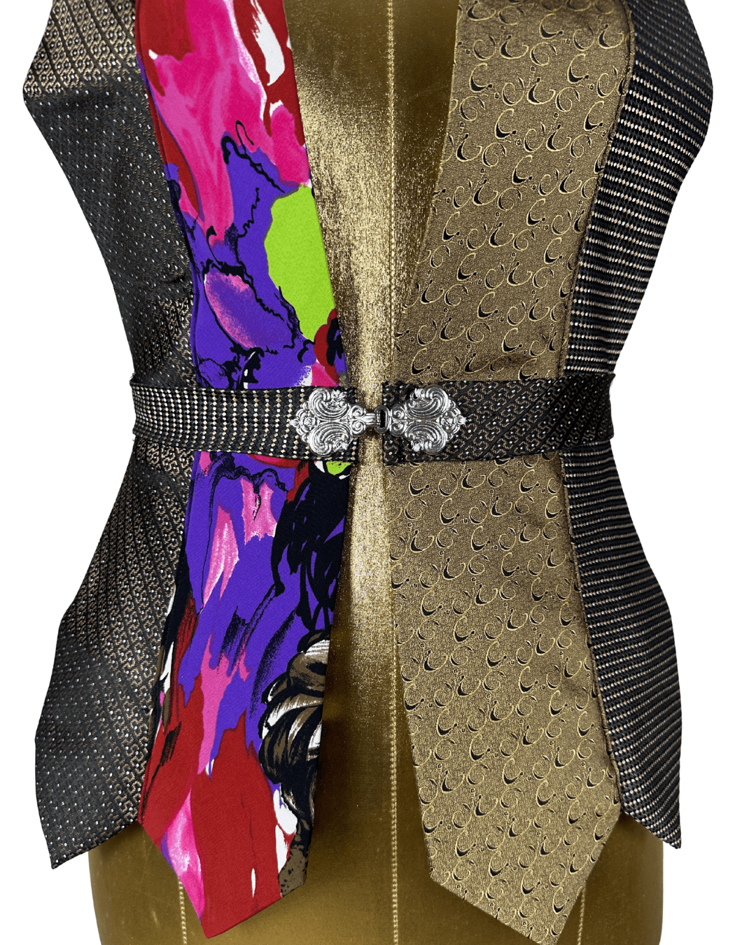 Handmade Upcycled Tie Vest Top with Choker - Funkify