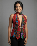 Handmade Upcycled Tie Vest Top with Choker - Funkify