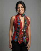 Handmade Upcycled Tie Vest Top with Choker - Funkify