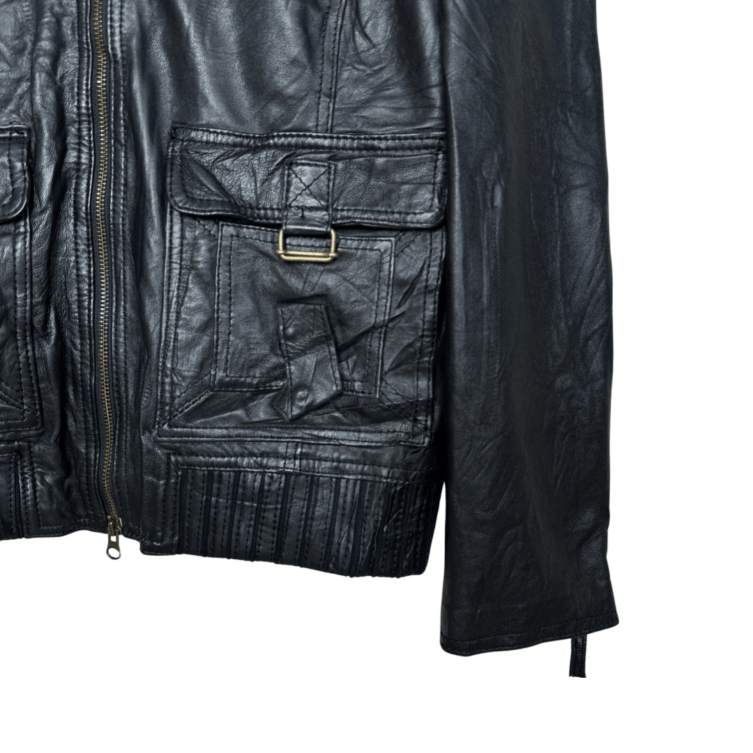 In Extenso Genuine Leather Jacket - Funkify