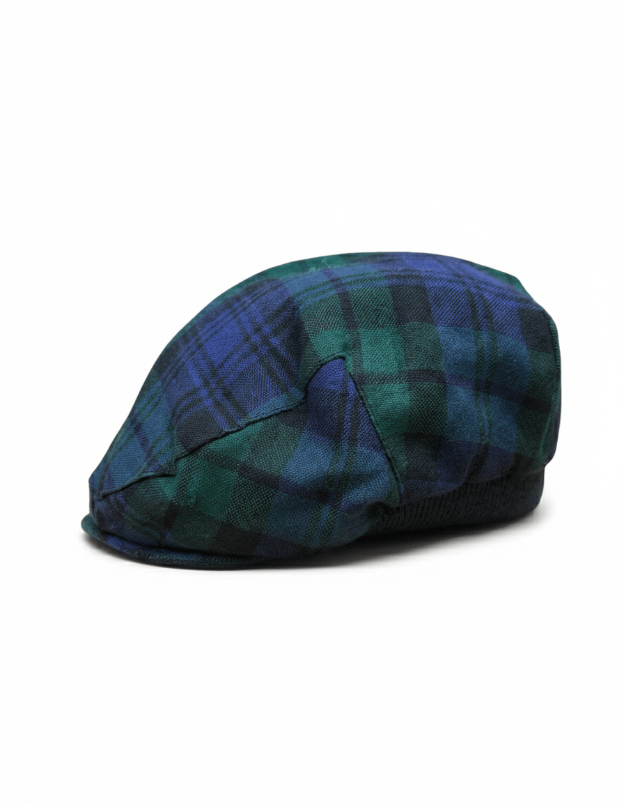 Ingles Buchan "Black Watch" Pure Wool Flat Cap - Funkify