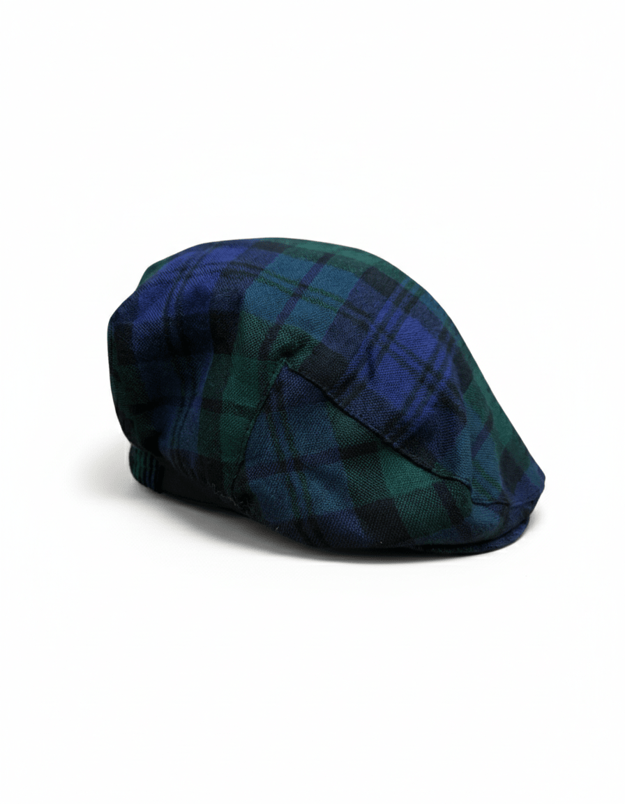 Ingles Buchan "Black Watch" Pure Wool Flat Cap - Funkify