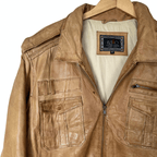 Itallo Brown Genuine Leather Jacket XL - Funkify