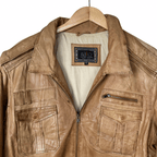 Itallo Brown Genuine Leather Jacket XL - Funkify