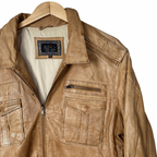 Itallo Brown Genuine Leather Jacket XL - Funkify
