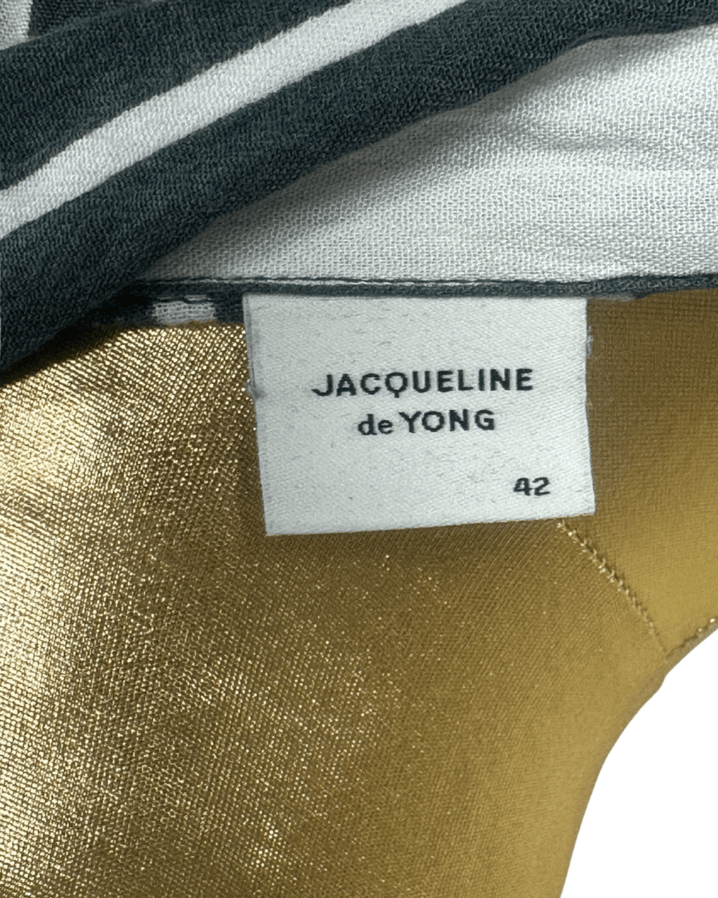 Jacqueline De Yong Striped Deep V Neckline Shirt - Large - Funkify