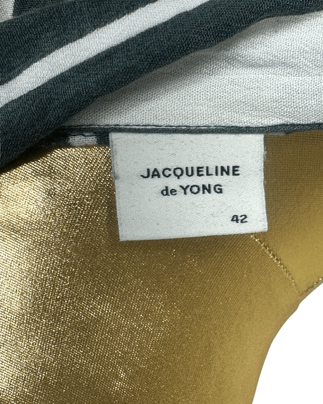 Jacqueline De Yong Striped Deep V Neckline Shirt - Large - Funkify