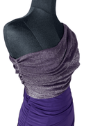 Jane Norman London One - Shoulder Ruched Dress with Metallic Drape - Funkify