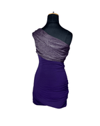 Jane Norman London One - Shoulder Ruched Dress with Metallic Drape - Funkify