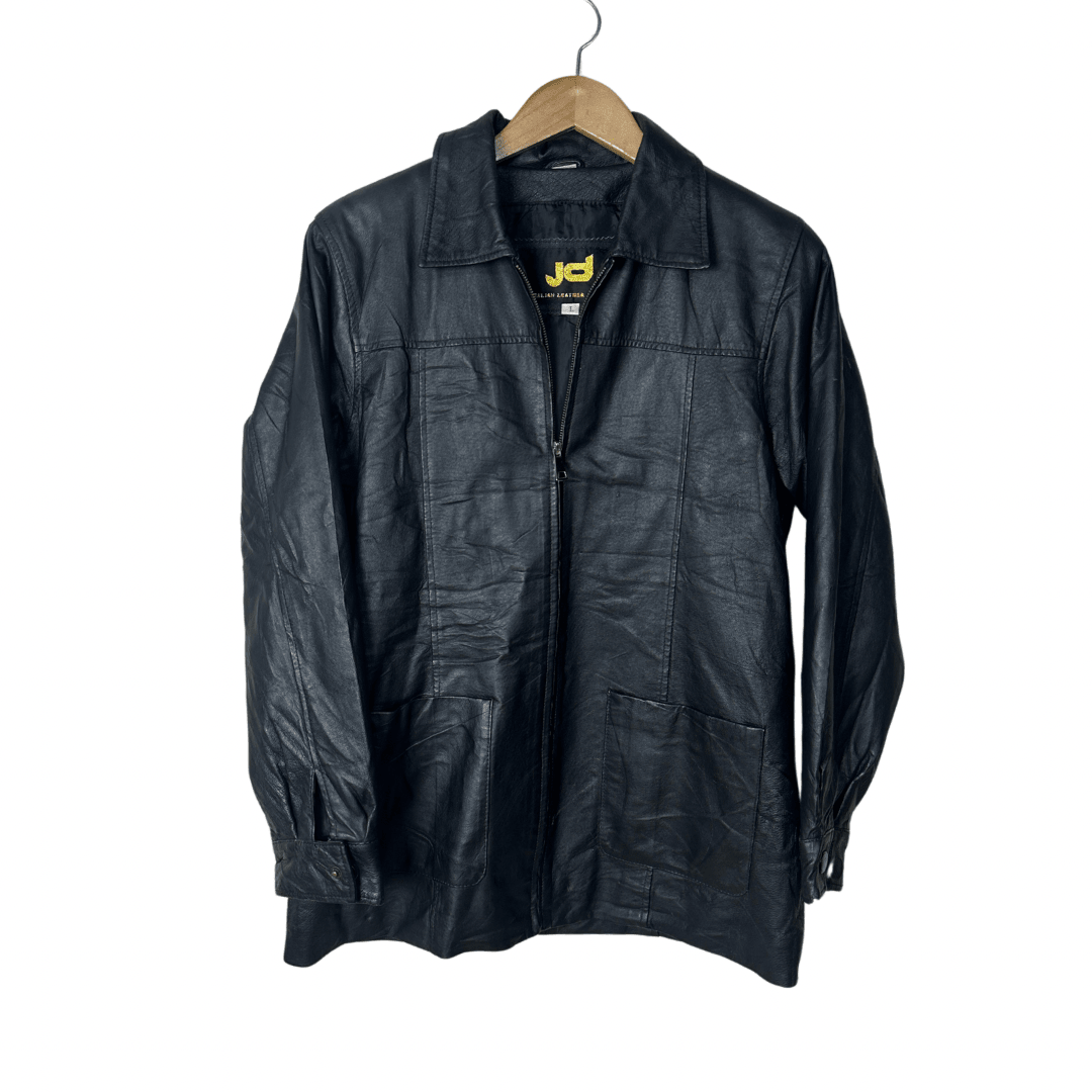 JD Italian Genuine Leather Jacket Medium - Funkify