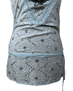 Jeans West Embroidered Lace - Trim Tank Top w/ Waist Drawstring - Small - Funkify