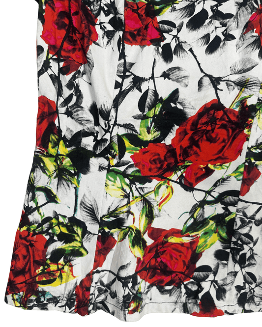 Joe Browns Rose Print Mesh Panel Top - Funkify