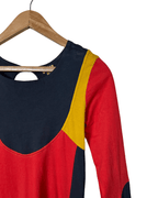 Kaliyog Colorblock Long Sleeve Dress Small - Funkify