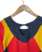 Kaliyog Colorblock Long Sleeve Dress Small - Funkify