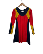 Kaliyog Colorblock Long Sleeve Dress Small - Funkify