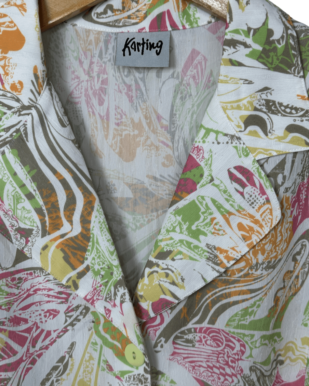 Karting Abstract Shirt with Shoulder Pads - Women's Large to XL - Funkify