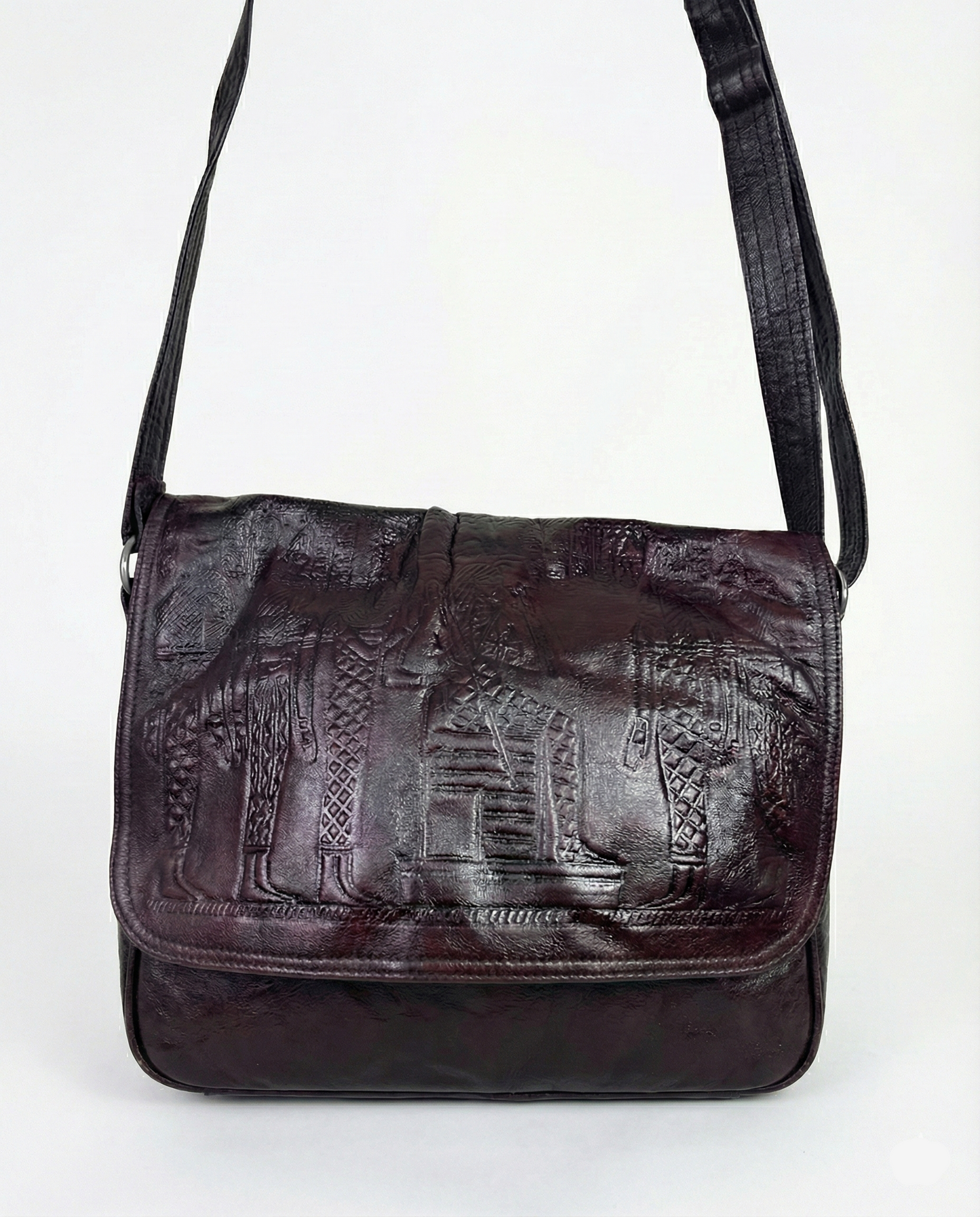Vintage Embossed Egyptian Pharaonic Genuine Leather Bag