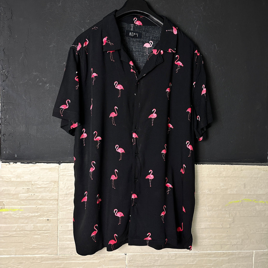 Kenji Flamingo Pattern Shirt - Funkify