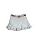 Kenvelo Tiered Mini Skirt with Embroidered Waistband - Medium - Funkify