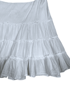 Kenvelo Tiered Mini Skirt with Embroidered Waistband - Medium - Funkify