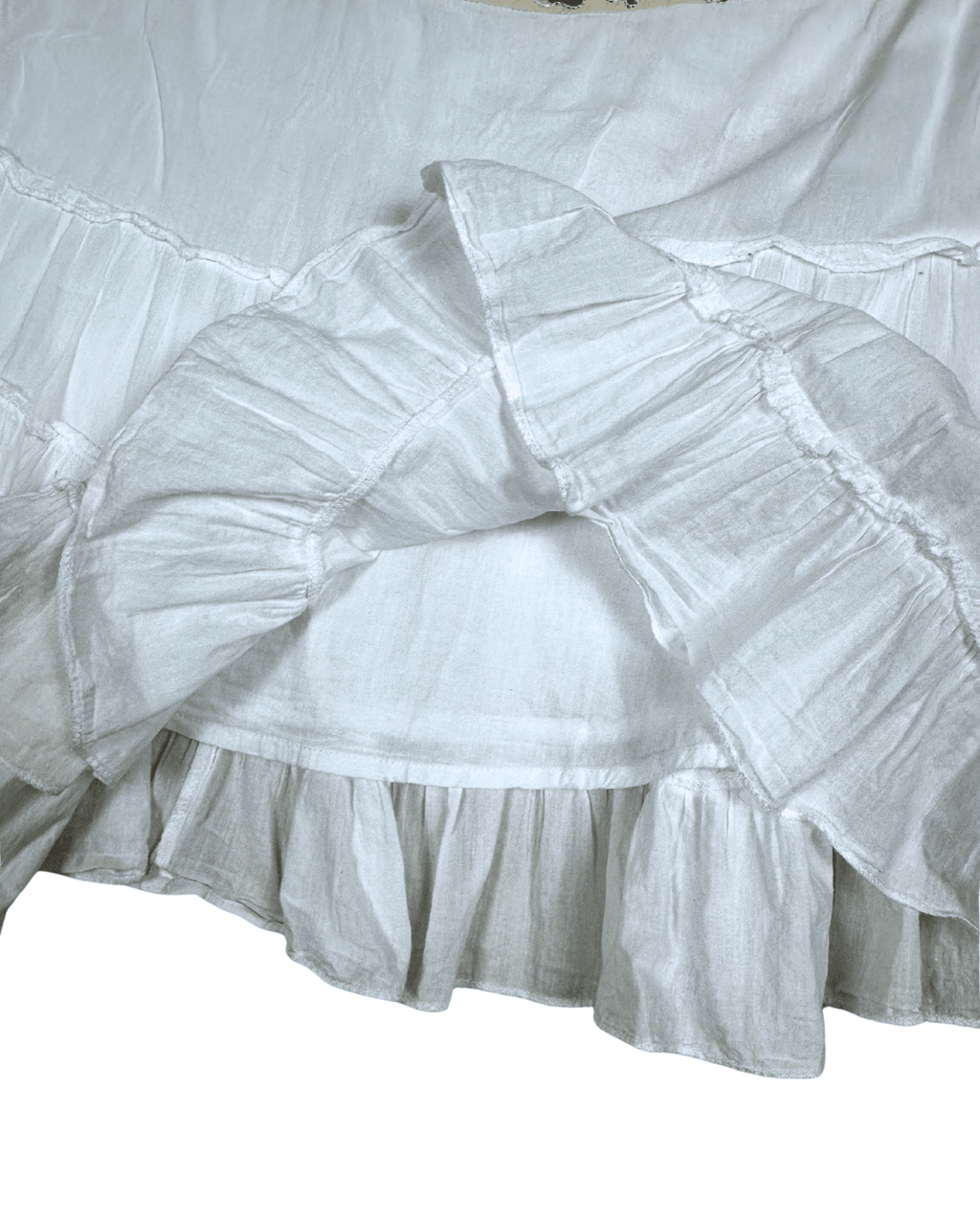 Kenvelo Tiered Mini Skirt with Embroidered Waistband - Medium - Funkify