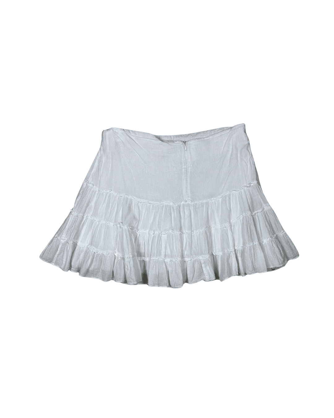 Kenvelo Tiered Mini Skirt with Embroidered Waistband - Medium - Funkify