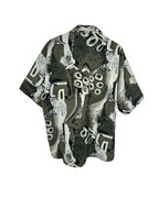 Khaki Abstract Pattern Shirt 2XL - Funkify
