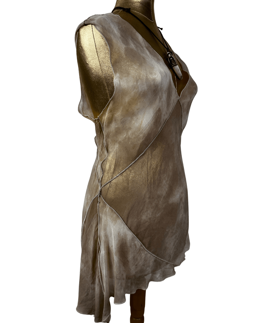Kishido Chic Sheer Assymetrical Top w/ Diagonal Seaming - Funkify