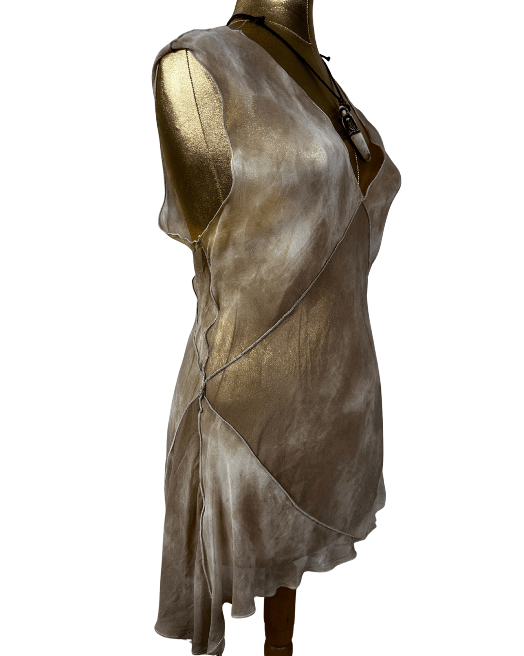 Kishido Chic Sheer Assymetrical Top w/ Diagonal Seaming - Funkify