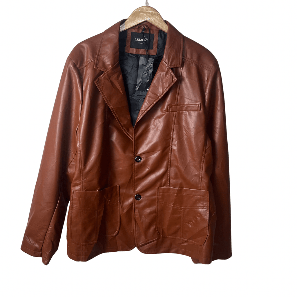Laraunt Brown Genuine Leather Jacket XL - Funkify
