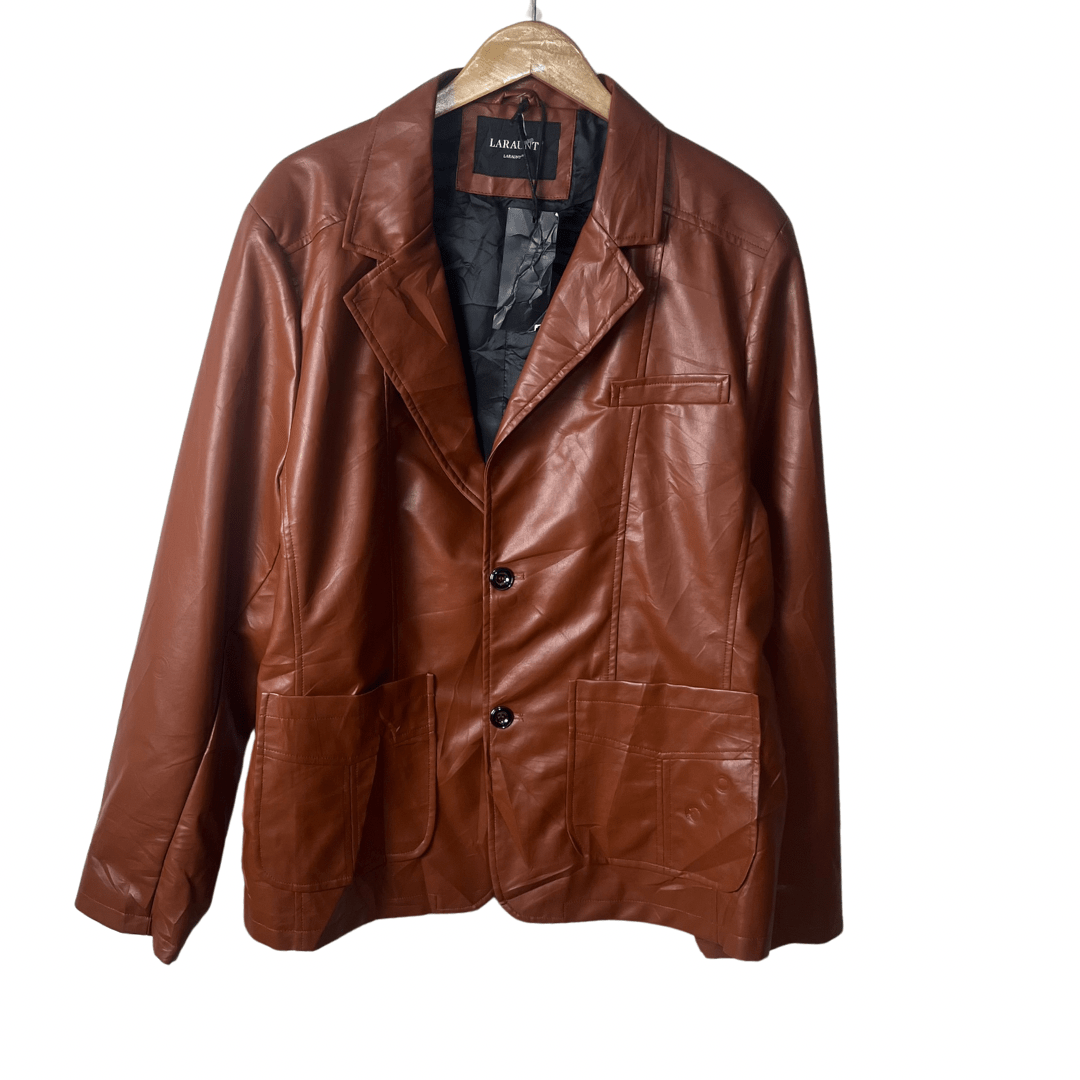 Laraunt Brown Genuine Leather Jacket XL - Funkify