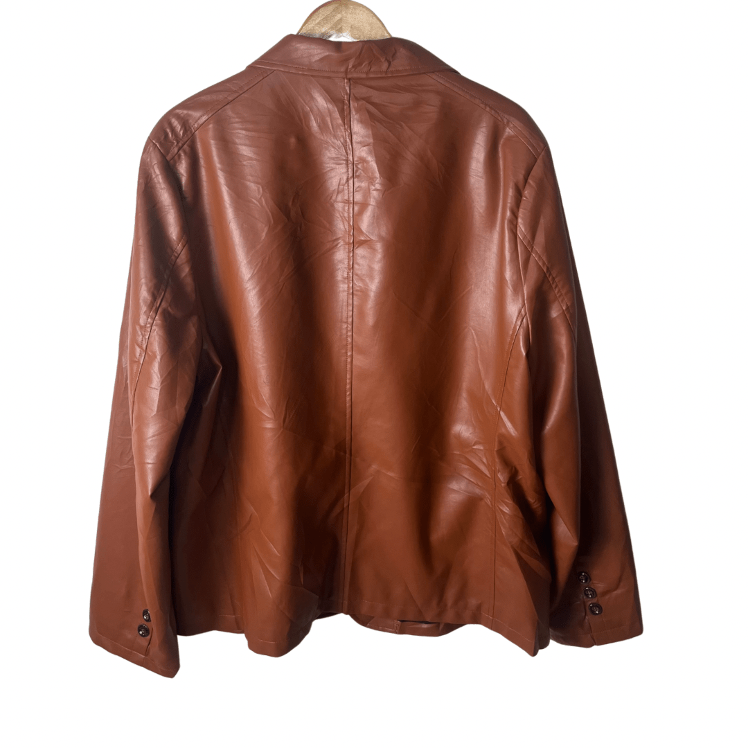 Laraunt Brown Genuine Leather Jacket XL - Funkify