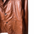 Laraunt Brown Genuine Leather Jacket XL - Funkify