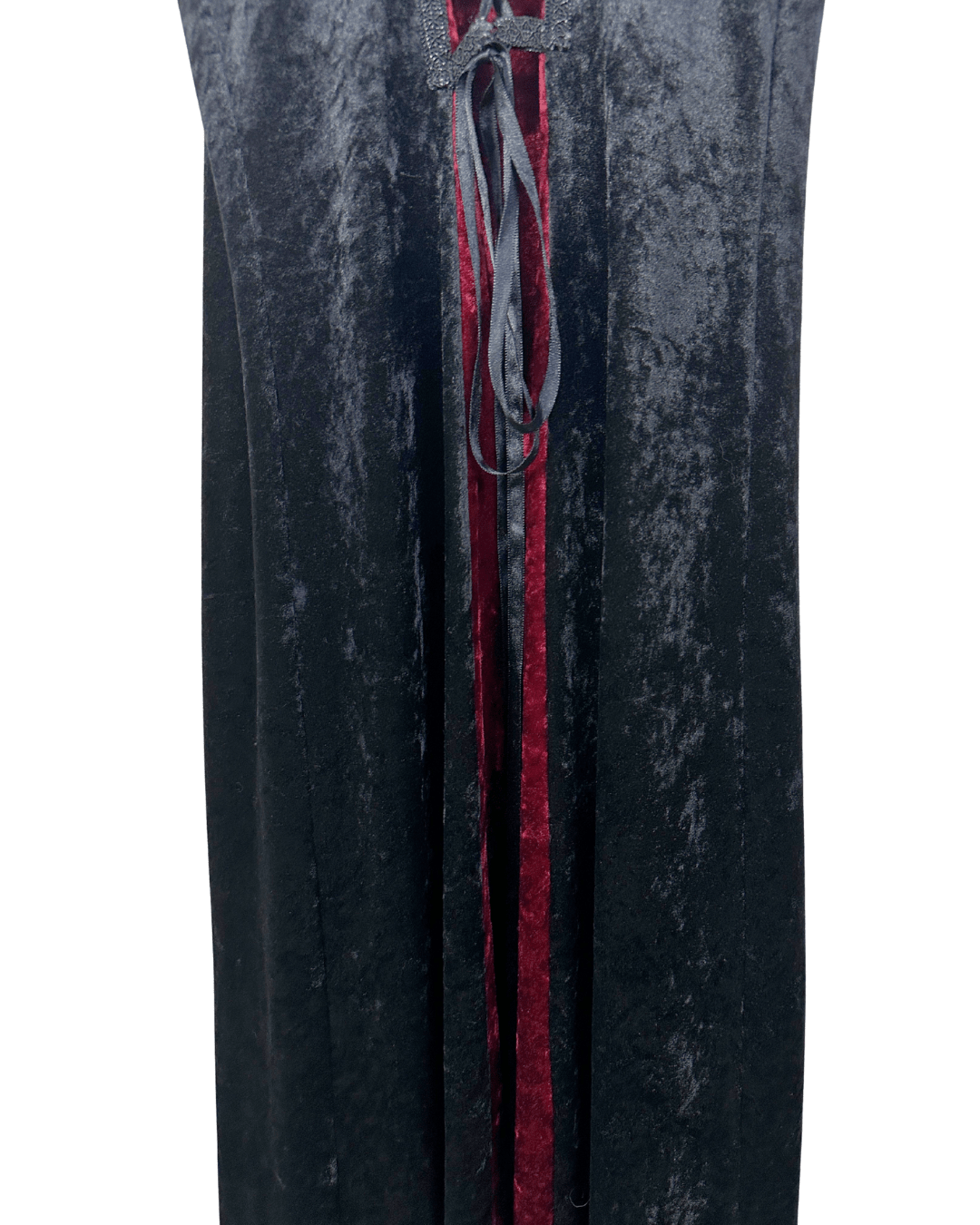 Laughing Vampire Velvet Gothic Lace - Up Corset Maxi Dress - Funkify