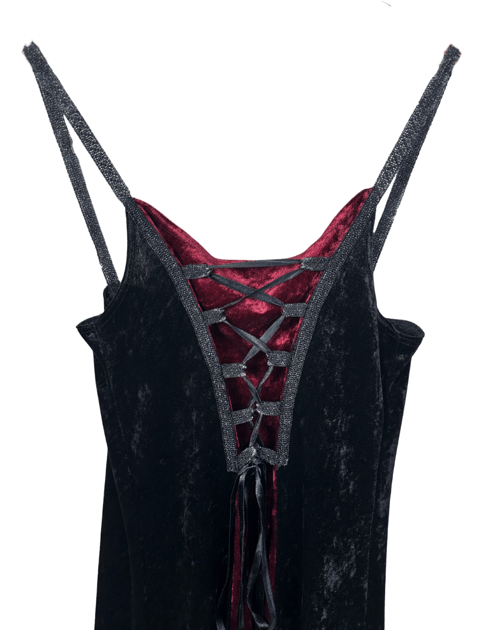 Laughing Vampire Velvet Gothic Lace - Up Corset Maxi Dress - Funkify